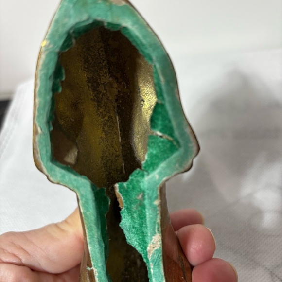 Brass Vintage Dog Figurine 7” Long Hollow FLAWED - Picture 9 of 10